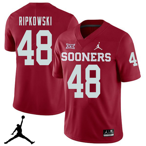 Oklahoma Sooners #48 Aaron Ripkowski 2018 College Football Jerseys Sale-Crimson